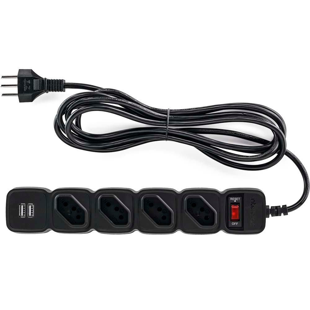 Mostrar detalhes de FILTRO DE LINHA INTELBRAS EPE 204 4824205 4T E 2 USB CABO 1M PRETO Imagem de FILTRO DE LINHA INTELBRAS EPE 204 4824205 4T E 2 USB CABO 1M PRETO