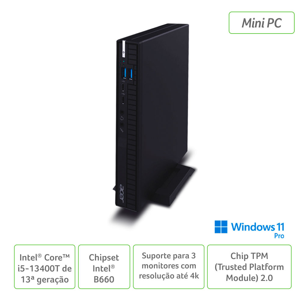 Imagem de MINI PC ACER VSF110-BD14/ I5-13400T/ 16GB/ 512GB SSD/ WIN 11 PRO