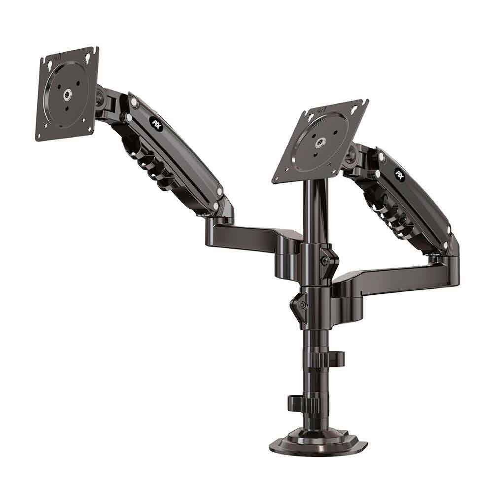 Imagem de SUPORTE MONITOR AJUSTAVEL PARA 2 MONITORES 17" A 35"  COM PISTAO A GAS PX-H160 PIX  - 079-0045