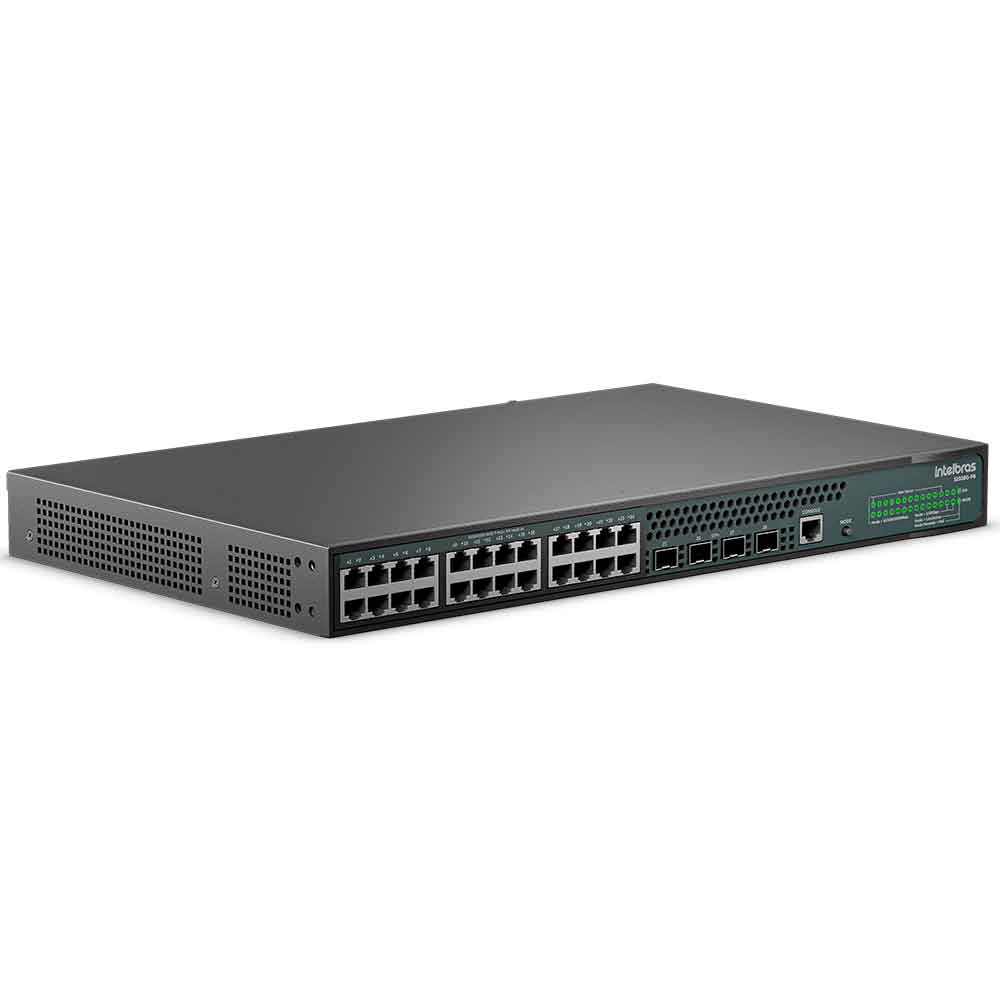Imagem de SWITCH INTELBRAS GERENCIAVEL L3 24 PORTAS GIGABIT POE 370W MAIS 4 PORTAS SFP+ S2328G-PB - 4760108