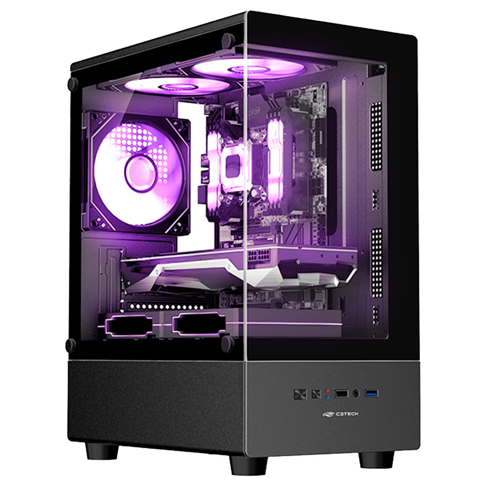 Imagem de GABINETE GAMER C3TECH MT-G150BK SEM FONTE PRETO