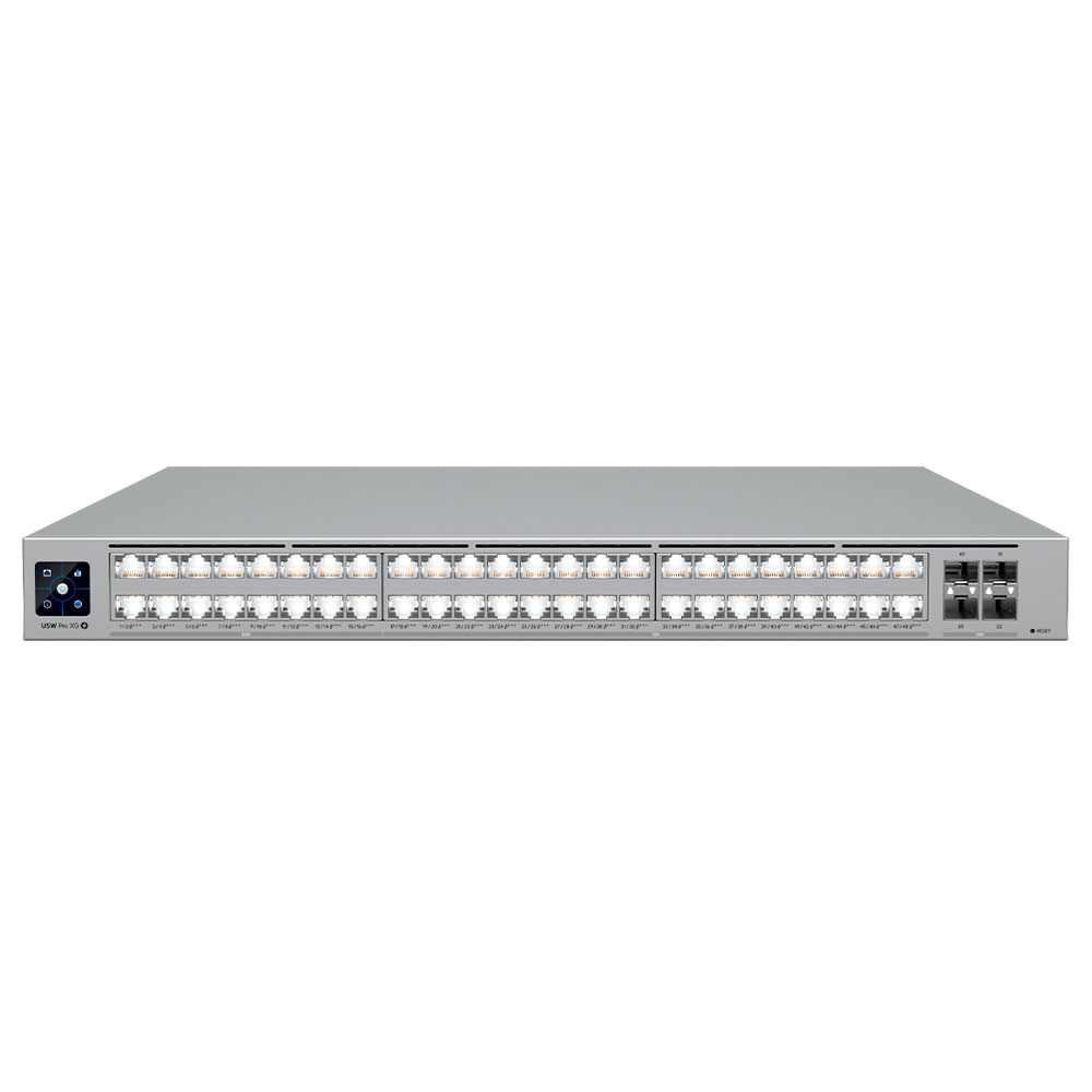 Imagem de SWITCH UBIQUITI GERENCIAVEL L3 48 PORTAS 2.5 GIGABIT + 04 SFP28 DE 25GB USW-PRO-XG-48-POE RACK