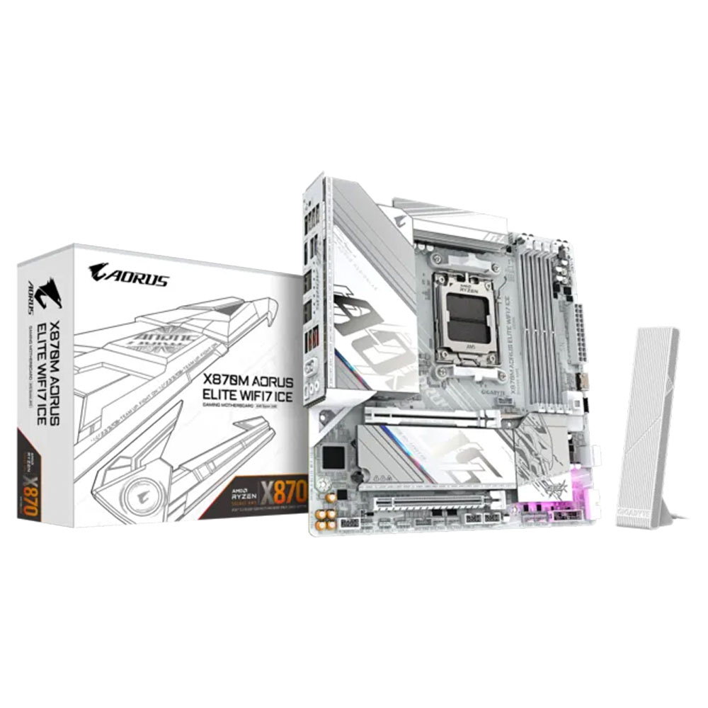 Imagem de PLACA MAE (AMD) GIGABYTE X870M A ELITE WF7 ICE 1.0 DDR5 AM5
