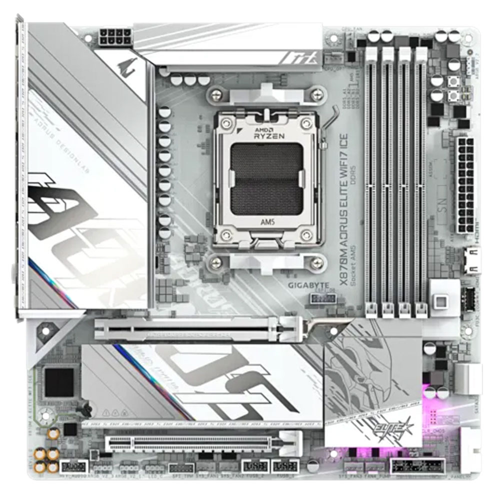 Imagem de PLACA MAE (AMD) GIGABYTE X870M A ELITE WF7 ICE 1.0 DDR5 AM5