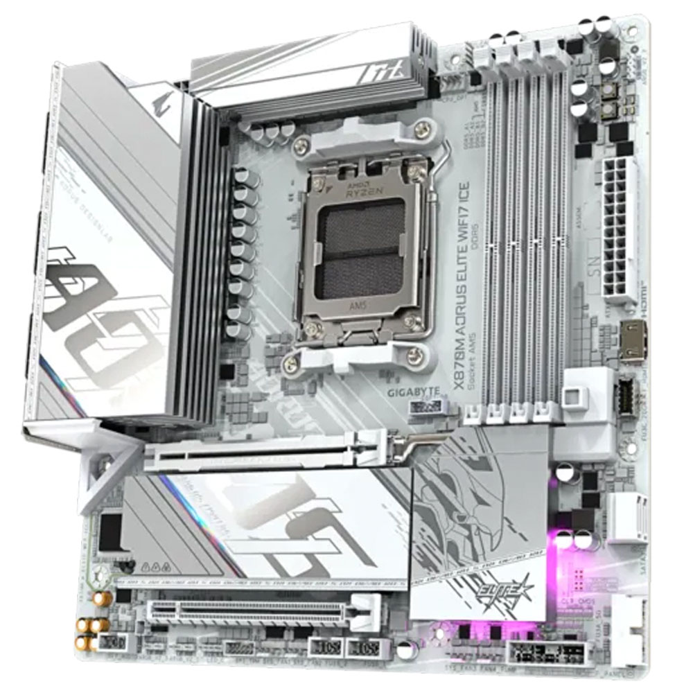 Imagem de PLACA MAE (AMD) GIGABYTE X870M A ELITE WF7 ICE 1.0 DDR5 AM5