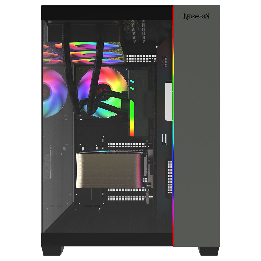 Imagem de GABINETE GAMER REDRAGON TESSERACT RGB SEM FAN PRETO CA-614B