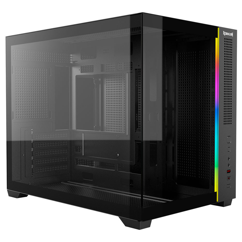 Imagem de GABINETE GAMER REDRAGON WIDELOAD MINI LITE RGB MICRO ATX PRETO CA-611B