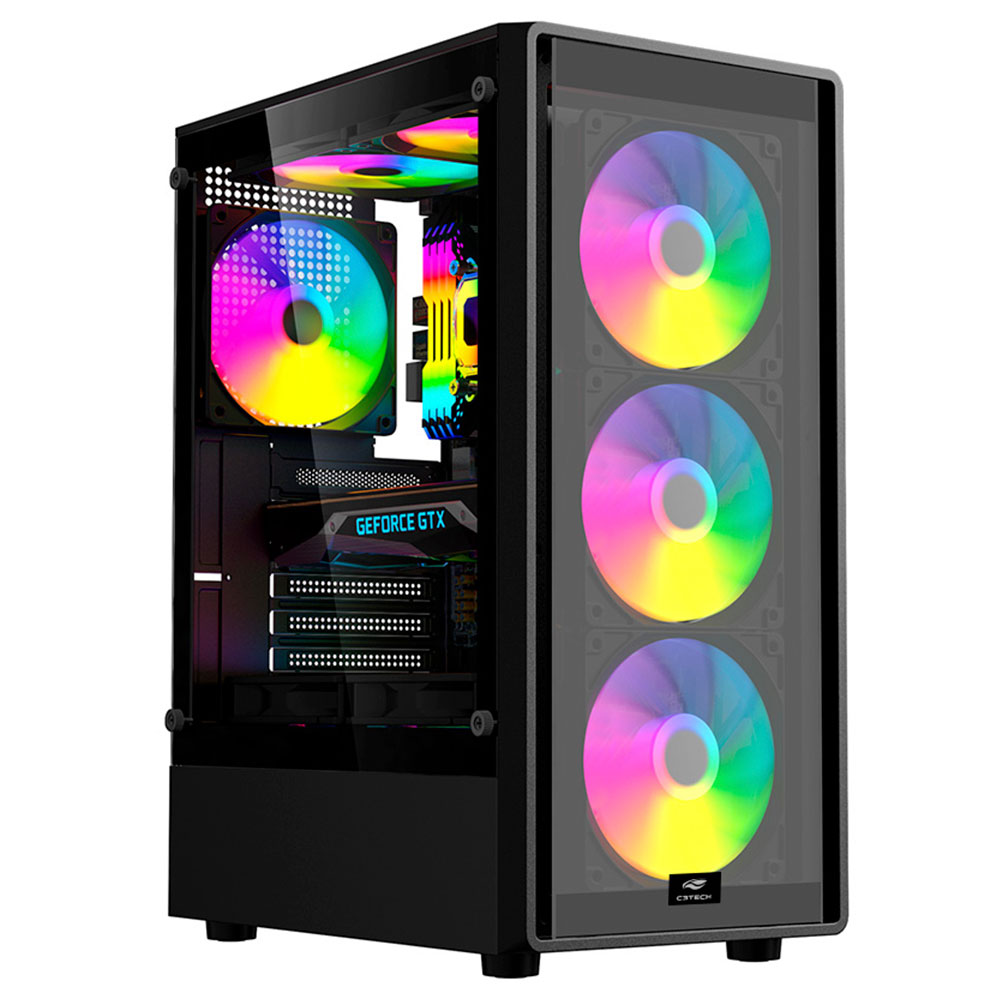 Imagem de GABINETE GAMER C3TECH MT-G140BK SEM FONTE PRETO