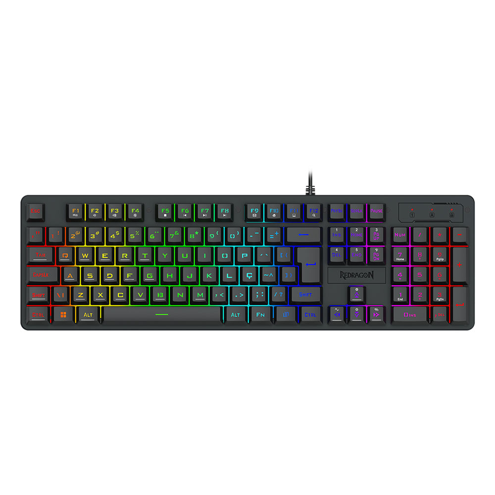 Imagem de TECLADO REDRAGON MEMBRANA GAMER NETHERBANE PRETO RGB K521-RGB