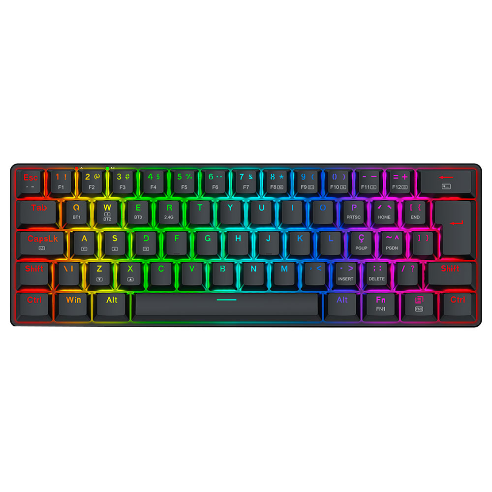 Imagem de TECLADO REDRAGON MECANICO GAMER JAX PRO RGB PRETO SWITCH DUST-PROOF BROWN K613-KBS PT-BROWN