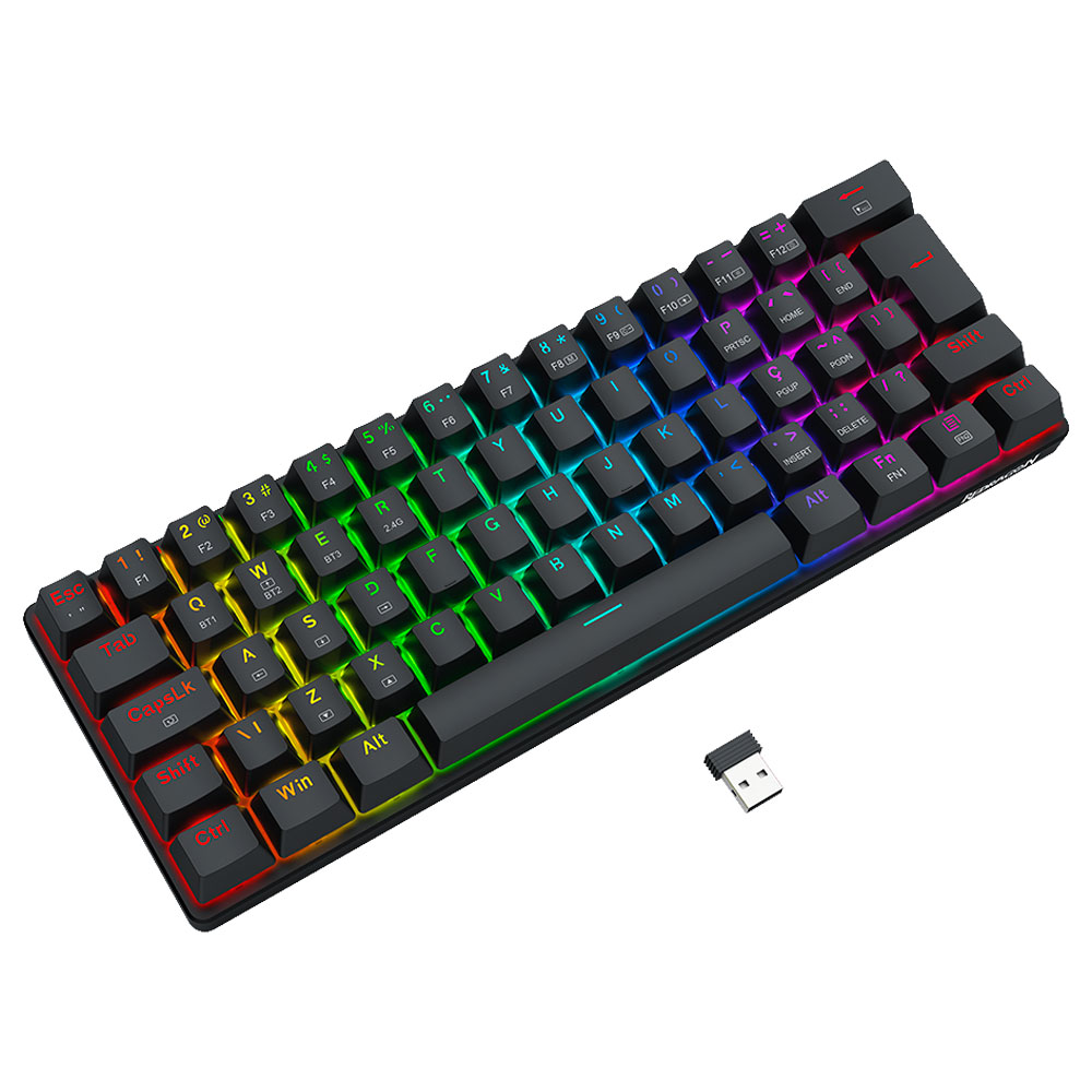 Imagem de TECLADO REDRAGON MECANICO GAMER JAX PRO RGB PRETO SWITCH DUST-PROOF BROWN K613-KBS PT-BROWN