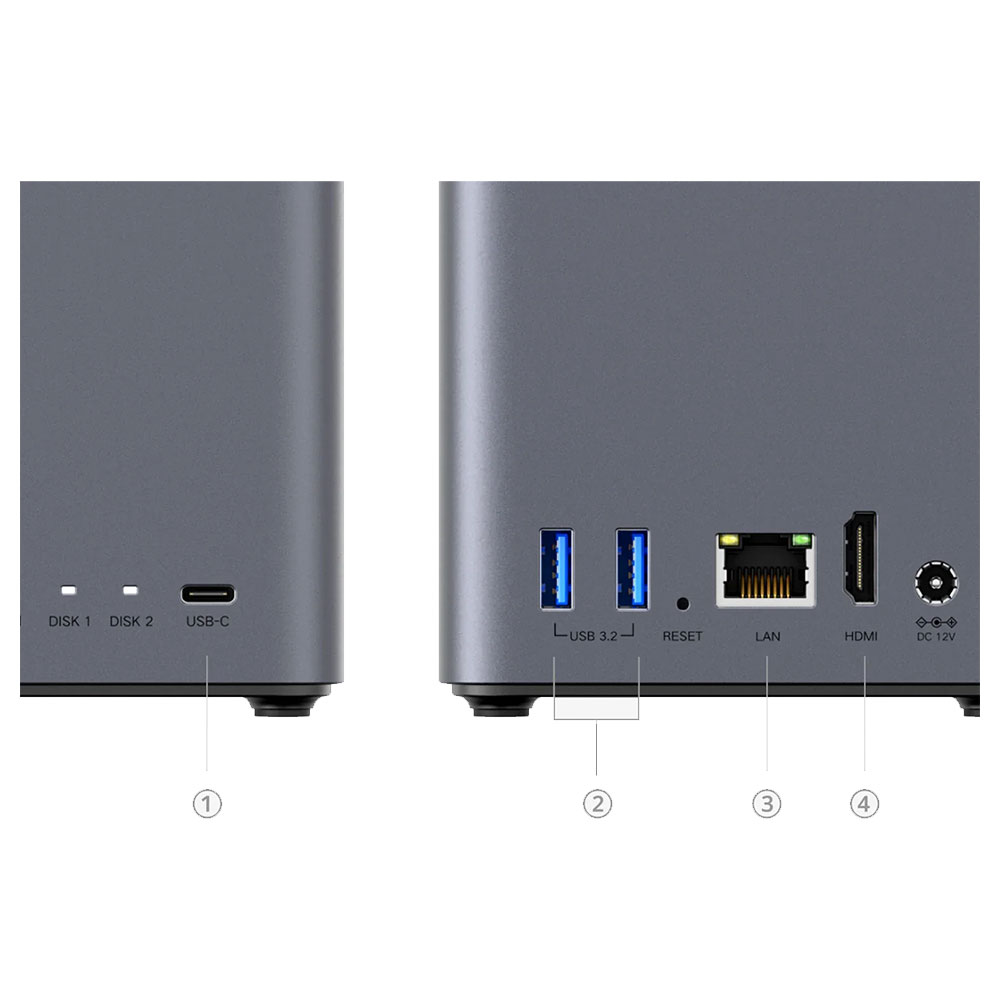Imagem de STORAGE NAS UGREEN TORRE 64TB S/HD 2 BAIAS DH2300 1 PORTA 1GB - DH2300