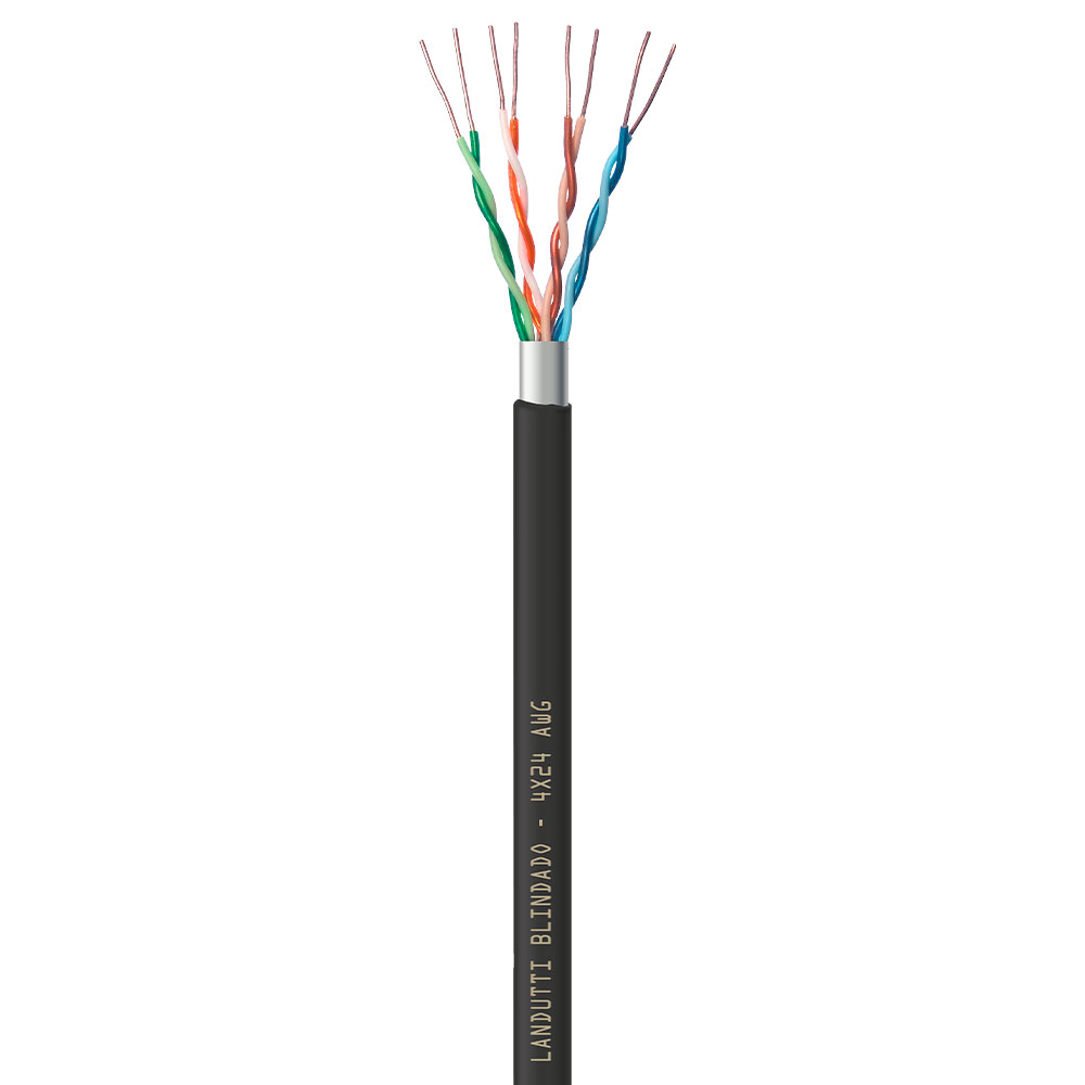 Imagem de CABO DE REDE CAT5E F-UTP CMX LANDUTTI BLINDADO 100M PT CONDUTTI