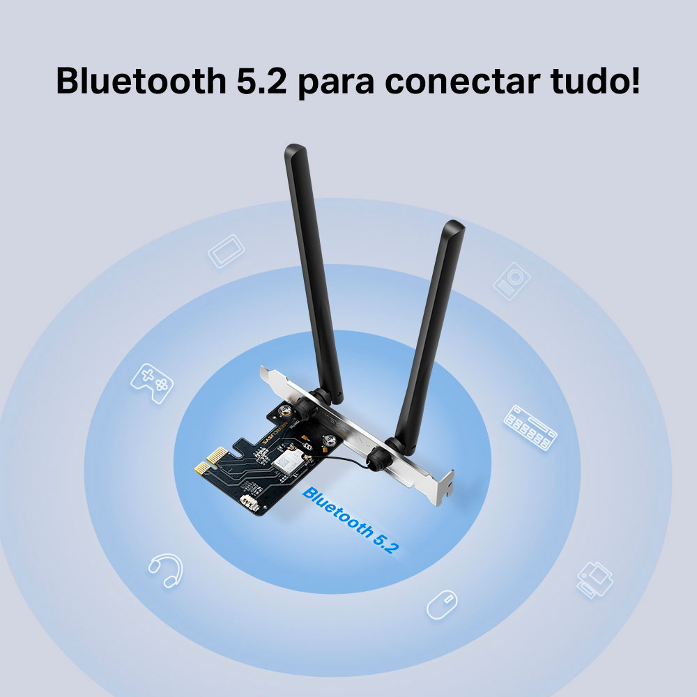 Imagem de ADAPTADOR WI-FI 6E PCIE MERCUSYS BLUETOOTH 5.2 MA86XE AXE5400