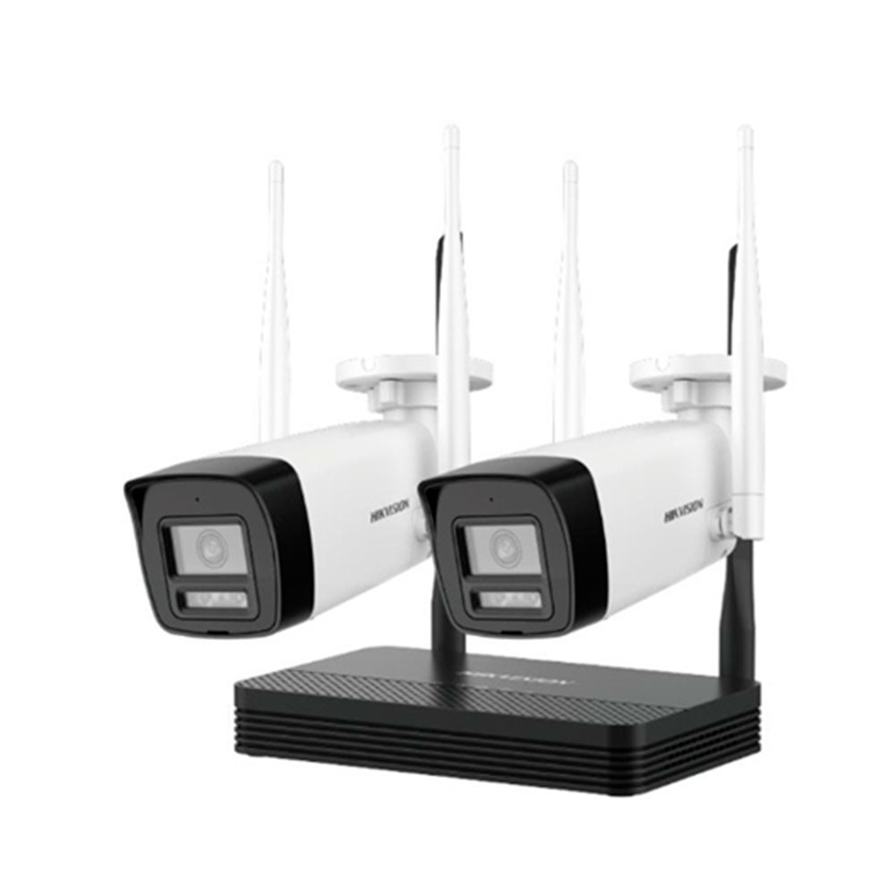 Imagem de KIT WIFI EASYLINK 1 NVR 4 CANAIS E 2 CAMERAS IP BULLET 4MP DS-J142I/NKS424W0H HIKVISION