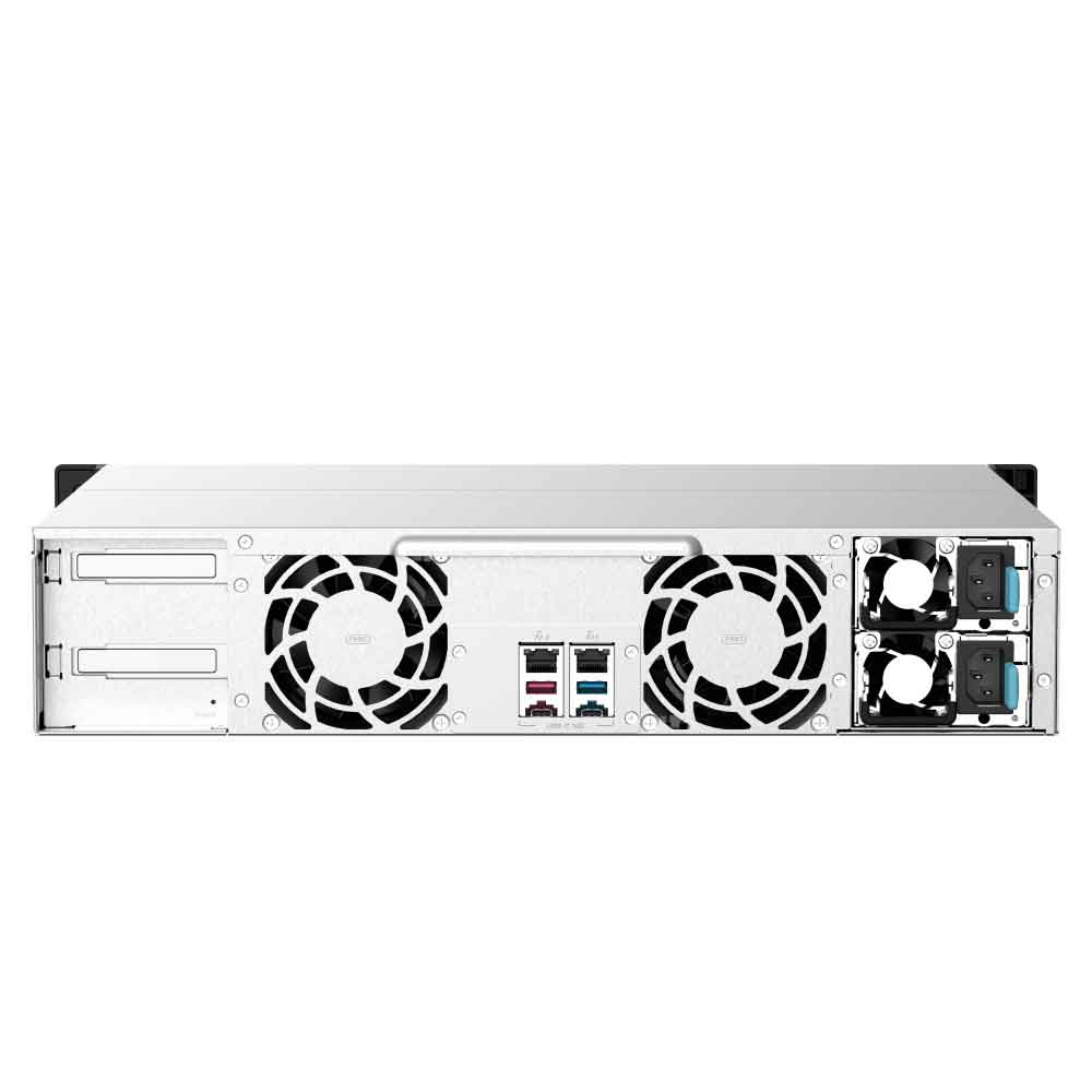 Imagem de STORAGE NAS QNAP 12 BAIAS AMD RYZEN V1500B 4 CORE 2.2GHZ 8GB 2X 2,5 GBE RACK 2U - TS-1273AU-RP-8G-US