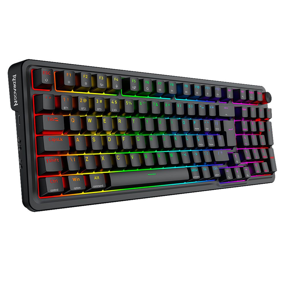 Imagem de TECLADO REDRAGON MECANICO GAMER EISA PRO RGB PRETO SWITCH DUST-PROOF BROWN SEM FIO K686-RGB-PRO