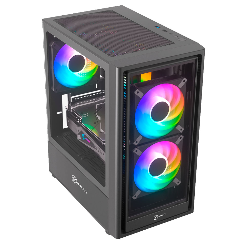 Imagem de GABINETE GAMER KALKAN VESIR PRETO SEM FAN KLK00083