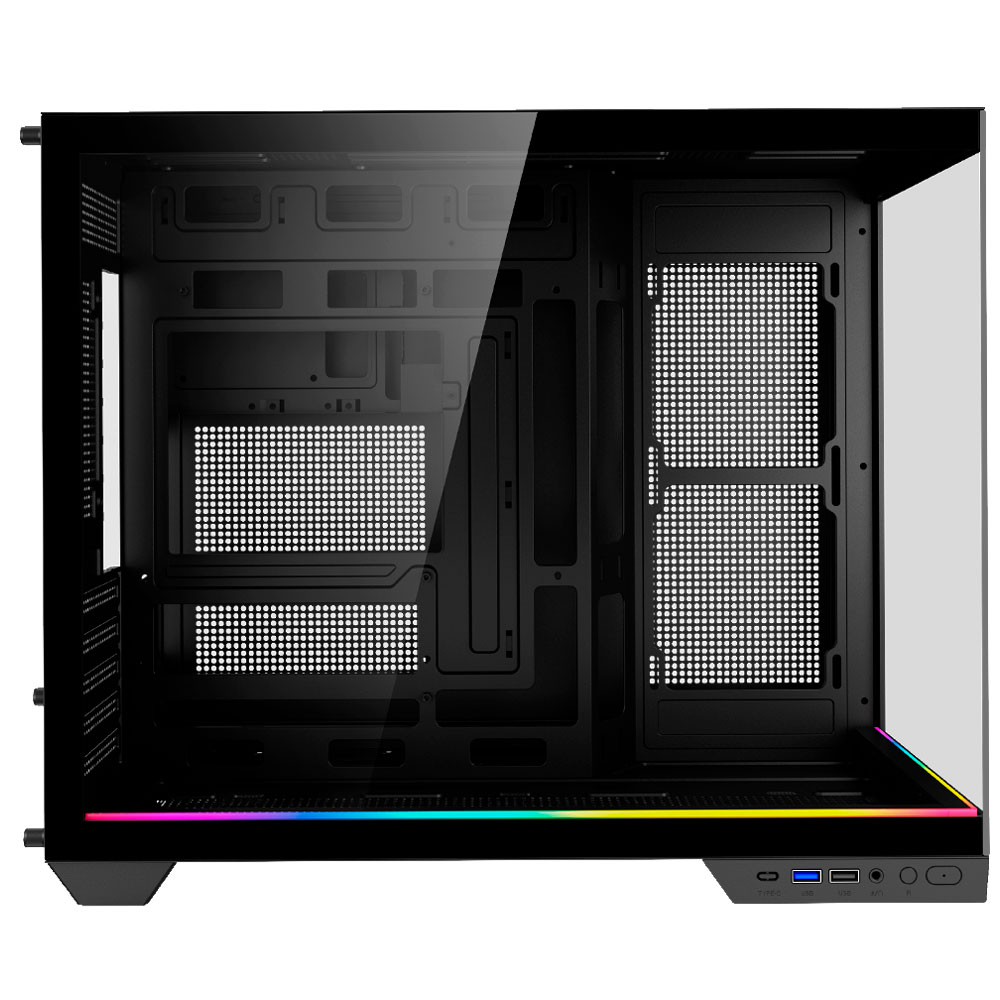 Imagem de GABINETE GAMER KALKAN SAGA RGB PRETO SEM FAN KLK00044