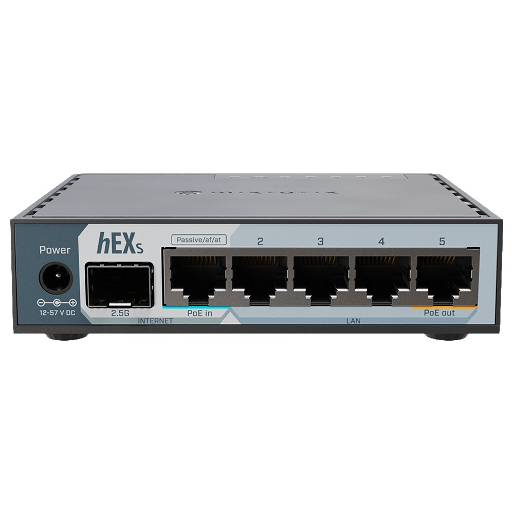 Imagem de ROTEADOR ROUTERBOARD HEX S 5 PORTAS GIGABIT + 1 PORTA SFP 2,5GB E60IUGS - MIKROTIK