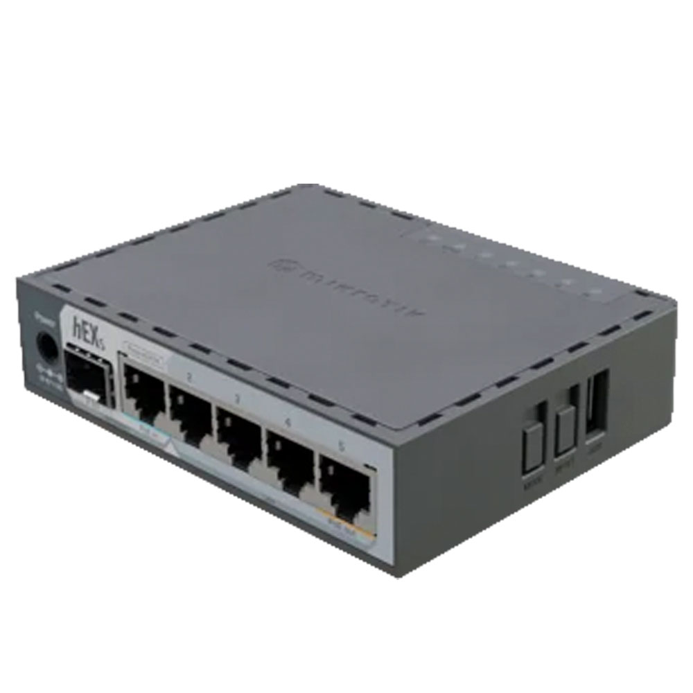 Imagem de ROTEADOR ROUTERBOARD HEX S 5 PORTAS GIGABIT + 1 PORTA SFP 2,5GB E60IUGS - MIKROTIK
