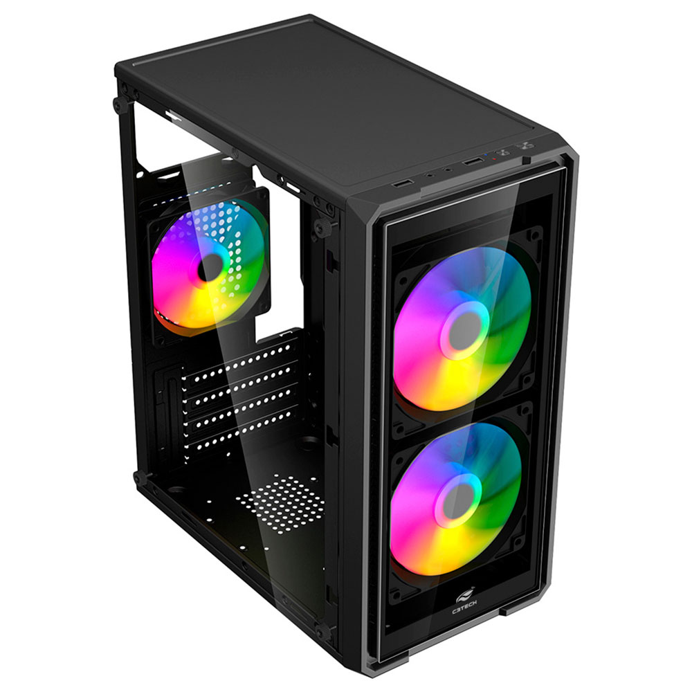 Mostrar detalhes de GABINETE GAMER C3TECH MT-G41BK SEM FONTE PRETO Imagem de GABINETE GAMER C3TECH MT-G41BK SEM FONTE PRETO