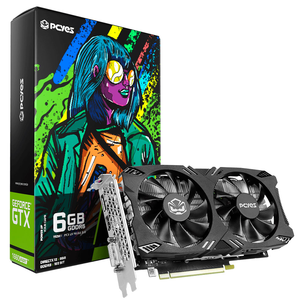 Mostrar detalhes de PLACA DE VIDEO PCYES GEFORCE GTX 1660 SUPER 6GB GDDR6 192BITS PVX1660S62F Imagem de PLACA DE VIDEO PCYES GEFORCE GTX 1660 SUPER 6GB GDDR6 192BITS PVX1660S62F