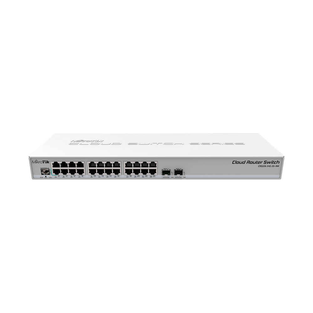 Mostrar detalhes de CLOUD ROUTER SWITCH CRS326-24G-2S+RM 24 PORTAS GIGABIT E 2 SFP+ - MIKROTIK Imagem de CLOUD ROUTER SWITCH CRS326-24G-2S+RM 24 PORTAS GIGABIT E 2 SFP+ - MIKROTIK