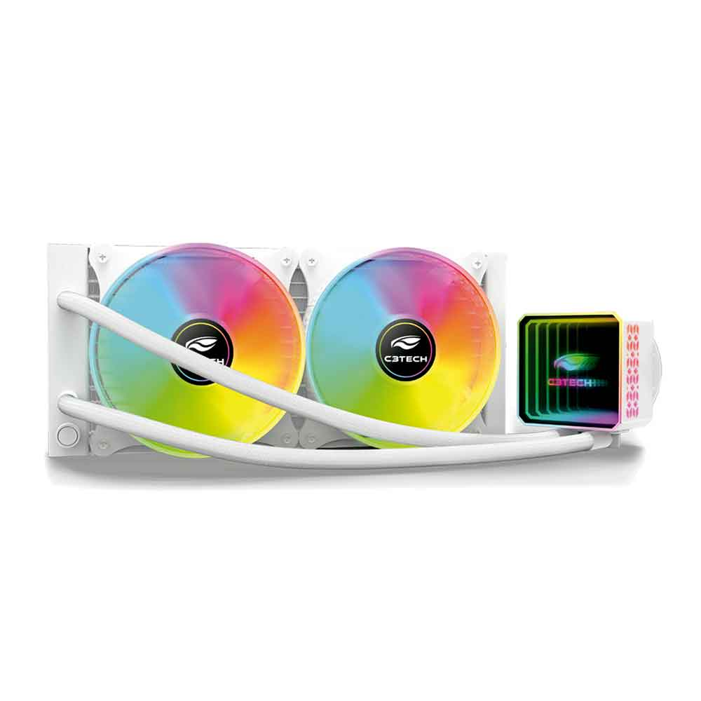 Mostrar detalhes de WATER COOLER C3TECH 240MM FC-W240WHRGB BRANCO Imagem de WATER COOLER C3TECH 240MM FC-W240WHRGB BRANCO