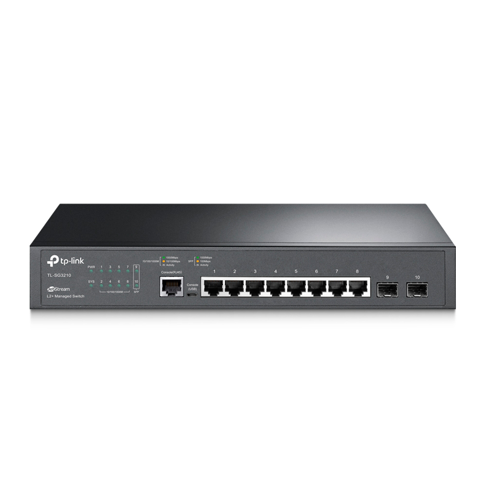 Mostrar detalhes de SWITCH GERENCIAVEL TP-LINK L2+ GIGABIT COM 08 PORTAS TL-SG3210 E 2 SLOTS SFP JETSTREAM Imagem de SWITCH GERENCIAVEL TP-LINK L2+ GIGABIT COM 08 PORTAS TL-SG3210 E 2 SLOTS SFP JETSTREAM