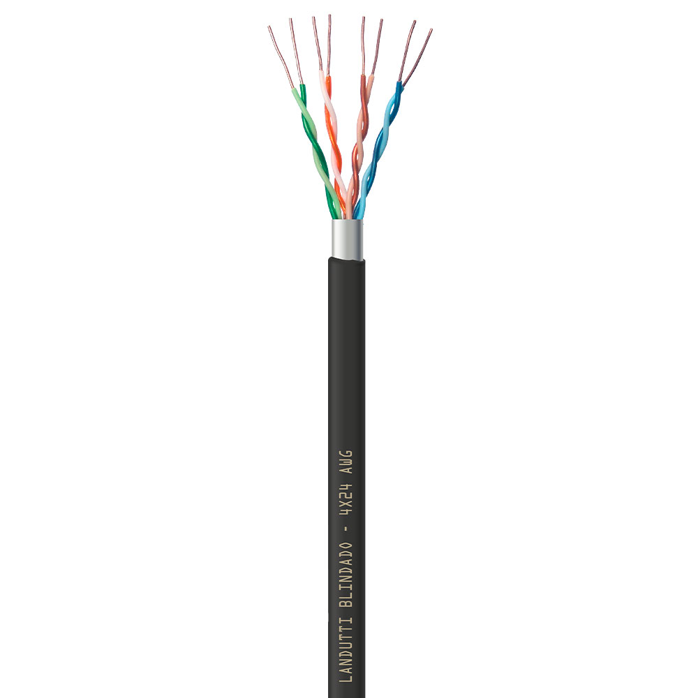 Imagem de CABO DE REDE CAT5E F-UTP CMX LANDUTTI BLINDADO 305M PT CONDUTTI