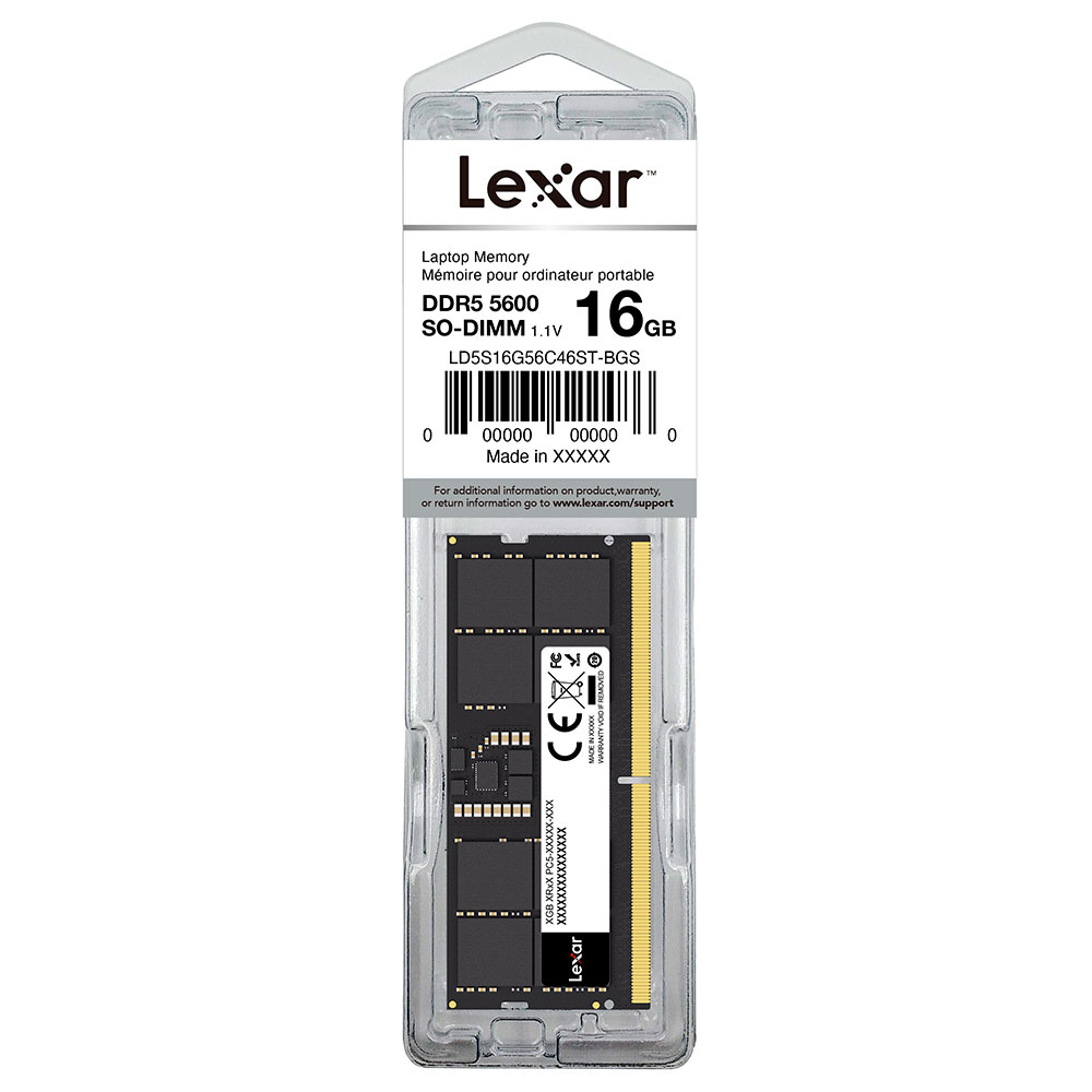 Imagem de MEMORIA LEXAR 16GB DDR5 5600MT/s 1,V NOTEBOOK - LD5S16G56C46ST-BGS
