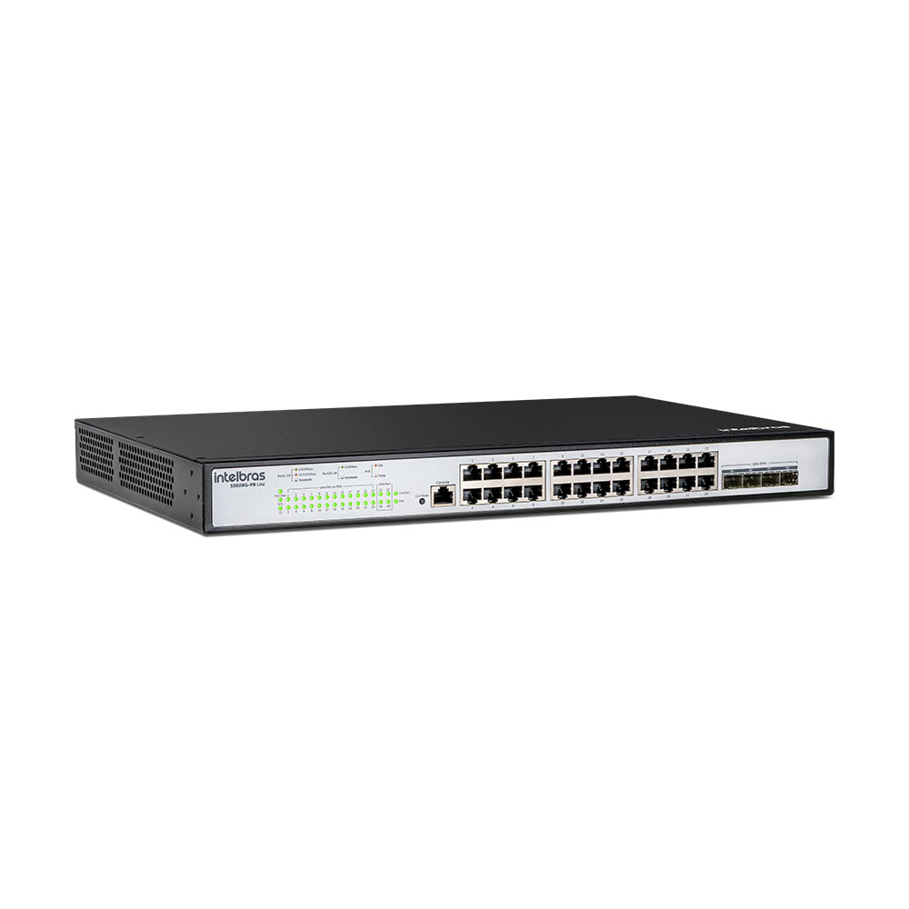 Mostrar detalhes de SWITCH INTELBRAS GERENCIAVEL GIGABITE POE 24 PORTAS L3 MAIS 4 PORTAS SFP+ S3028G-PB LITE - 4760098 Imagem de SWITCH INTELBRAS GERENCIAVEL GIGABITE POE 24 PORTAS L3 MAIS 4 PORTAS SFP+ S3028G-PB LITE - 4760098