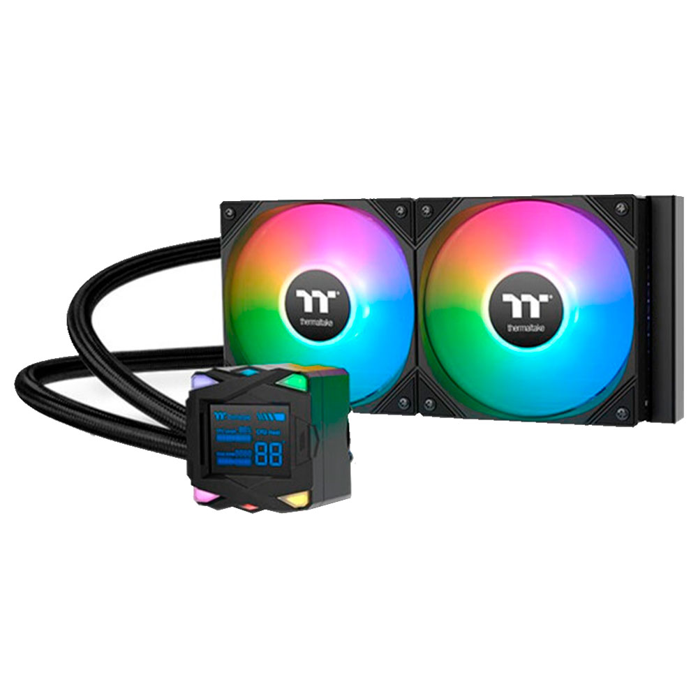 Mostrar detalhes de WATER COOLER THERMALTAKE LA 240-S ARGB SYNC BLACK ALLINONE 2*120MM CL-W461-PL12SW-A Imagem de WATER COOLER THERMALTAKE LA 240-S ARGB SYNC BLACK ALLINONE 2*120MM CL-W461-PL12SW-A