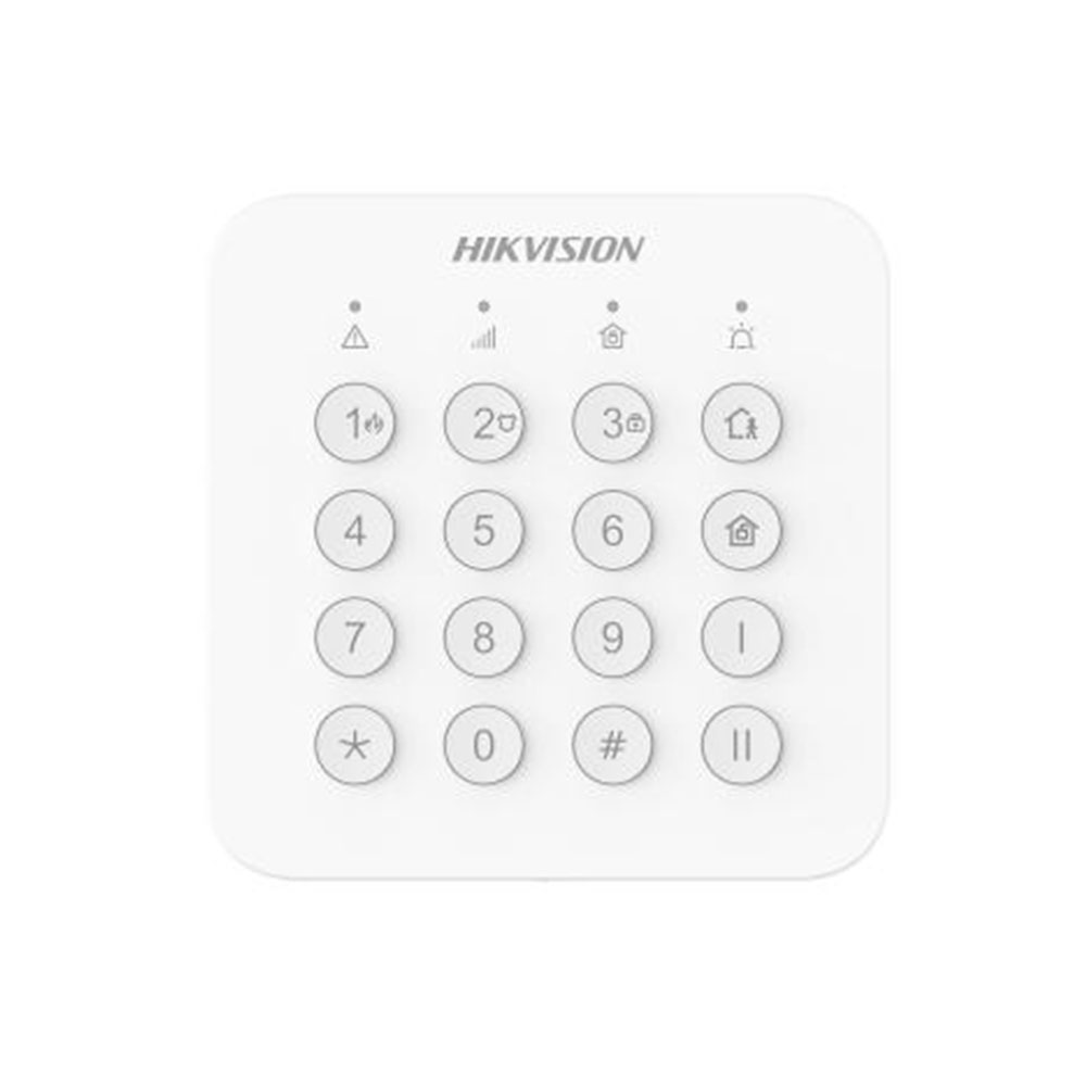 Mostrar detalhes de TECLADO DE ALARME LED SEM FIO AX HOME 868MHz COM BATERIA DS-PK201B-WE HIKVISION Imagem de TECLADO DE ALARME LED SEM FIO AX HOME 868MHz COM BATERIA DS-PK201B-WE HIKVISION