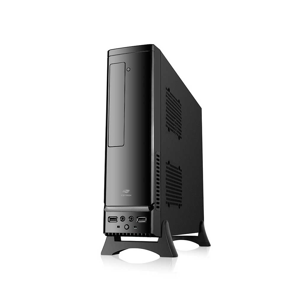 Mostrar detalhes de GABINETE C3TECH DESKTOP DT-100V2BK COM FONTE PS-200SFX 200W SLIM PRETO Imagem de GABINETE C3TECH DESKTOP DT-100V2BK COM FONTE PS-200SFX 200W SLIM PRETO
