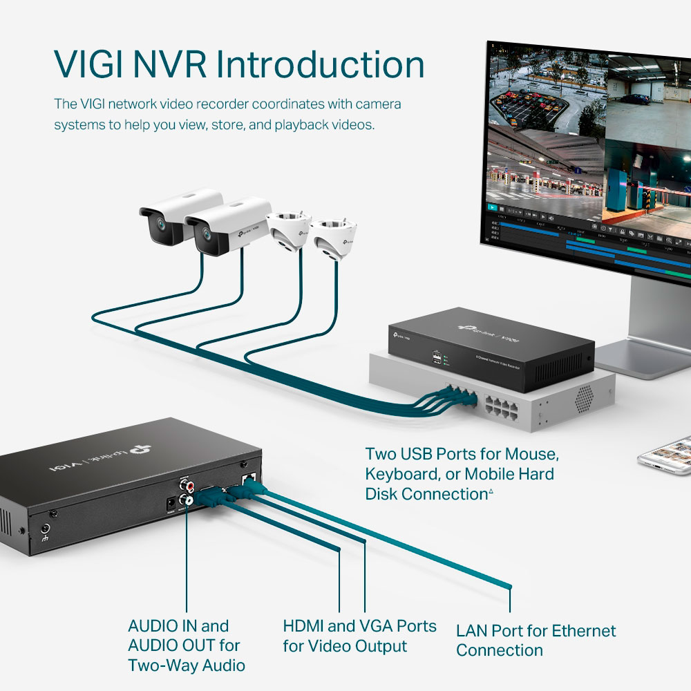 Imagem de GRAVADOR NVR DE VIDEO DE REDE 8 CANAIS VIGI NVR1008H TPLINK