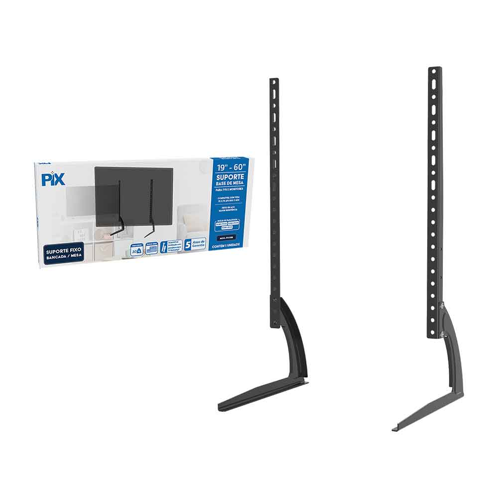 Mostrar detalhes de SUPORTE TV BASE DE MESA 19" A 60" PRETO PIX - 079-0106 Imagem de SUPORTE TV BASE DE MESA 19" A 60" PRETO PIX - 079-0106