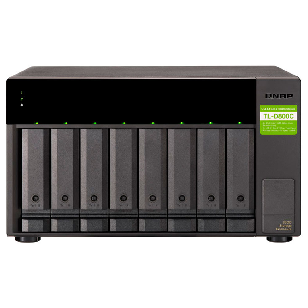 Mostrar detalhes de GABINETE DE EXPANSAO PARA STORAGE NAS QNAP 8 BAIAS COM ENTRADA USB-C 3.2 - TL-D800C-US Imagem de GABINETE DE EXPANSAO PARA STORAGE NAS QNAP 8 BAIAS COM ENTRADA USB-C 3.2 - TL-D800C-US
