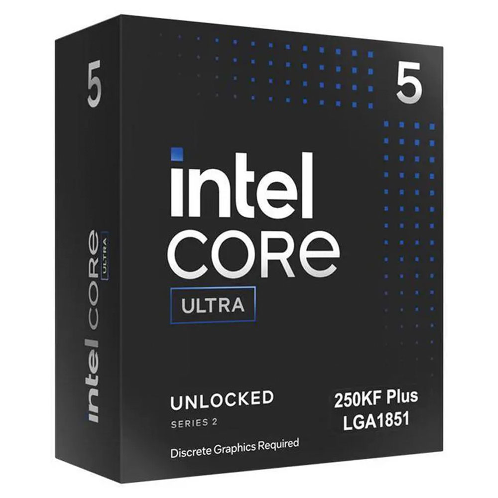 Mostrar detalhes de PROCESSADOR INTEL CORE ULTRA 5 250KF PLUS (TURBO ATE 5.3GHz) 30MB CACHE LGA1851 BX80768250KF Imagem de PROCESSADOR INTEL CORE ULTRA 5 250KF PLUS (TURBO ATE 5.3GHz) 30MB CACHE LGA1851 BX80768250KF