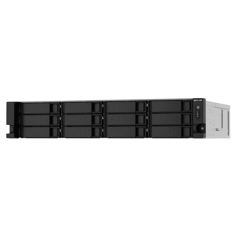 Imagem de STORAGE NAS QNAP 12 BAIAS AMD RYZEN V1500B 4 CORE 2.2GHZ 8GB 2X 2,5 GBE RACK 2U - TS-1273AU-RP-8G-US