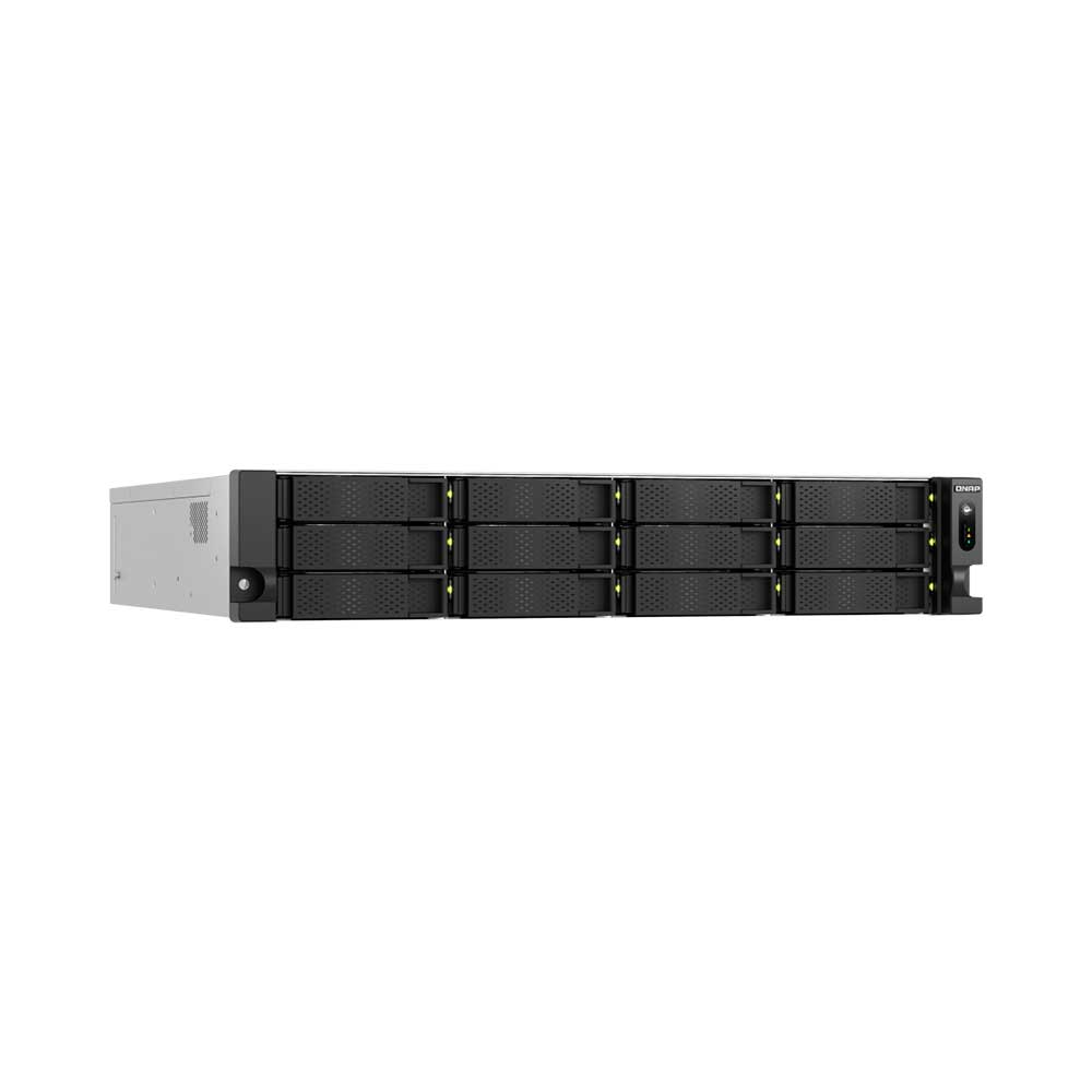 Imagem de STORAGE NAS QNAP 12 BAIAS AMD RYZEN 5 7000 6 CORE, 5.1 GHz, 16GB RAM, 1x 2.5GBE RJ45, RACK 2U TS-h1277AXU-RP-R5-16G-US