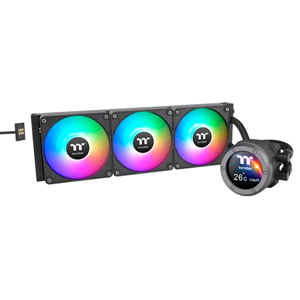 Imagem de WATER COOLER THERMALTAKE V2 TH360 ULTRA EX ARGB SYNC ALL-ONE 3 FANS BLACK 2.1'' LCD CL-W415-PL12SW-A