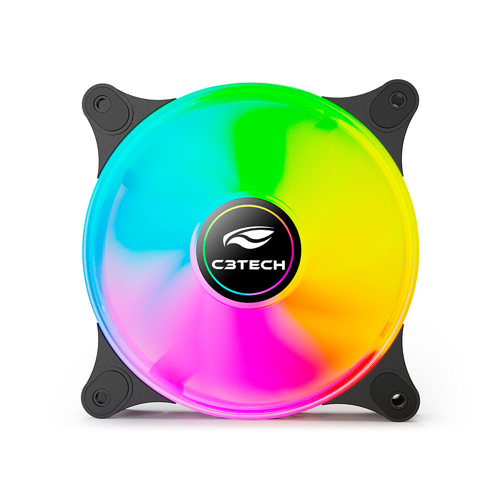 Mostrar detalhes de COOLER PARA GABINETE C3TECH F9-L160BK RGB 12CM C3T Imagem de COOLER PARA GABINETE C3TECH F9-L160BK RGB 12CM C3T
