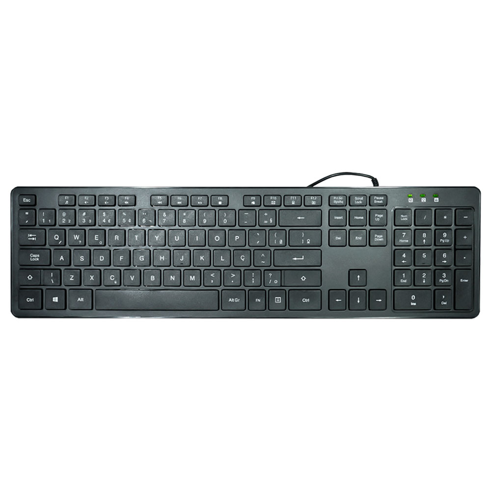 Mostrar detalhes de TECLADO K-MEX MULTIMIDIA ABNT SLIM KMWG28 USB PRETO Imagem de TECLADO K-MEX MULTIMIDIA ABNT SLIM KMWG28 USB PRETO