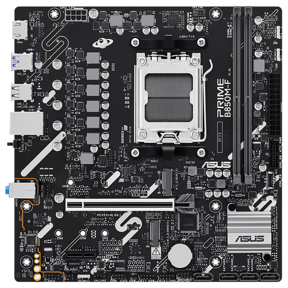Mostrar detalhes de PLACA MAE (AMD) ASUS PRIME B850M-F DDR5 AM5 Imagem de PLACA MAE (AMD) ASUS PRIME B850M-F DDR5 AM5