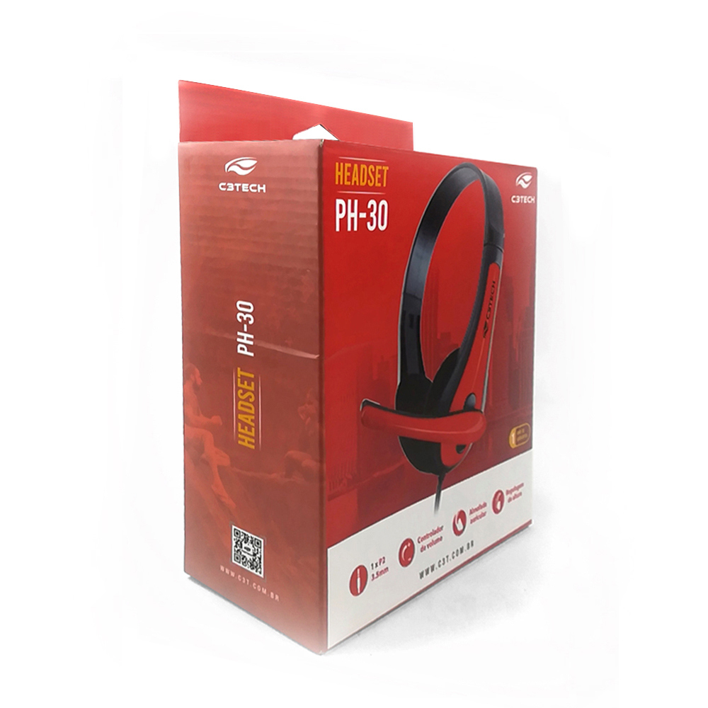 Imagem de FONE DE OUVIDO C3TECH MIC PRETO - PH-30BK