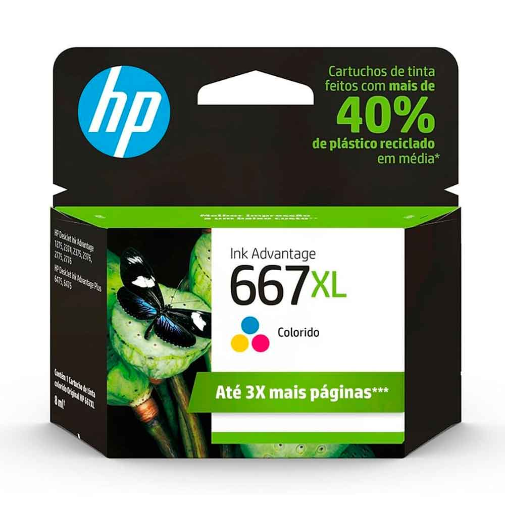 Mostrar detalhes de CARTUCHO HP 3YM80AB 667XL TRICOLOR Imagem de CARTUCHO HP 3YM80AB 667XL TRICOLOR