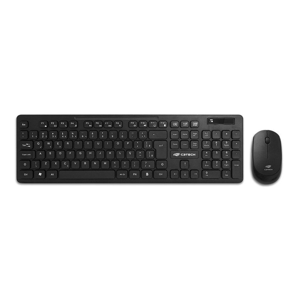 Mostrar detalhes de KIT MOUSE E TECLADO C3TECH SEM FIO USB PTO - K-W20BK Imagem de KIT MOUSE E TECLADO C3TECH SEM FIO USB PTO - K-W20BK