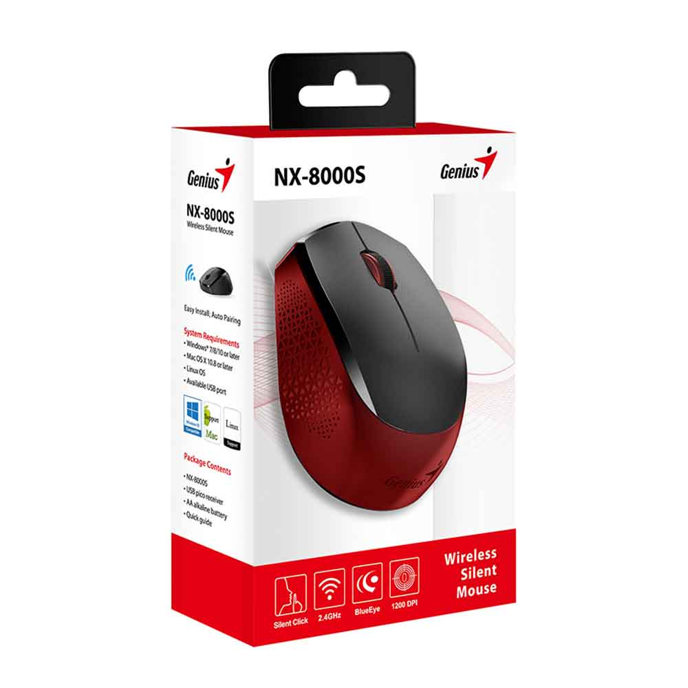 Mostrar detalhes de MOUSE GENIUS NX-8000S SEM FIO RED Imagem de MOUSE GENIUS NX-8000S SEM FIO RED